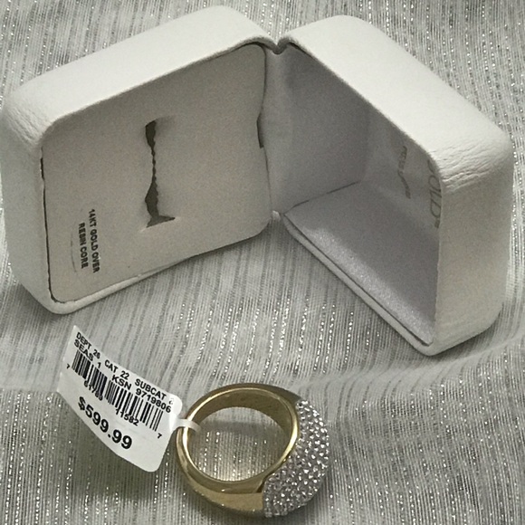 ✨Crystal Dome Ring✨Evergold 14K Yellow Gold Resin✨ - Picture 6 of 8